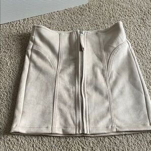 Bershka Cream Mini Skirt